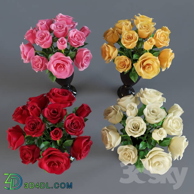 Plant - Four bouquet of roses