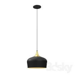 Ceiling light - 95382 Suspension OBREGON_ 1х60W _E27__ Ø350_ steel_ black_ cream_ brass 