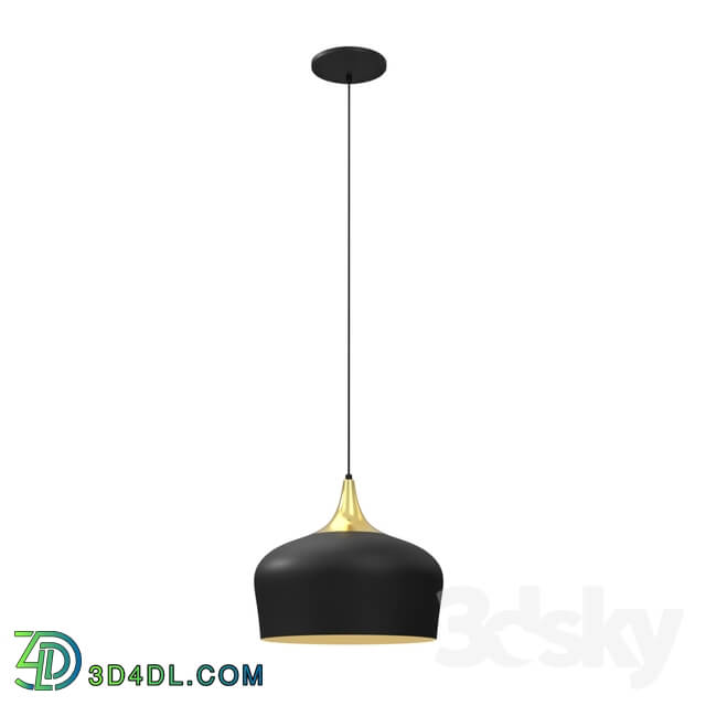 Ceiling light - 95382 Suspension OBREGON_ 1х60W _E27__ Ø350_ steel_ black_ cream_ brass