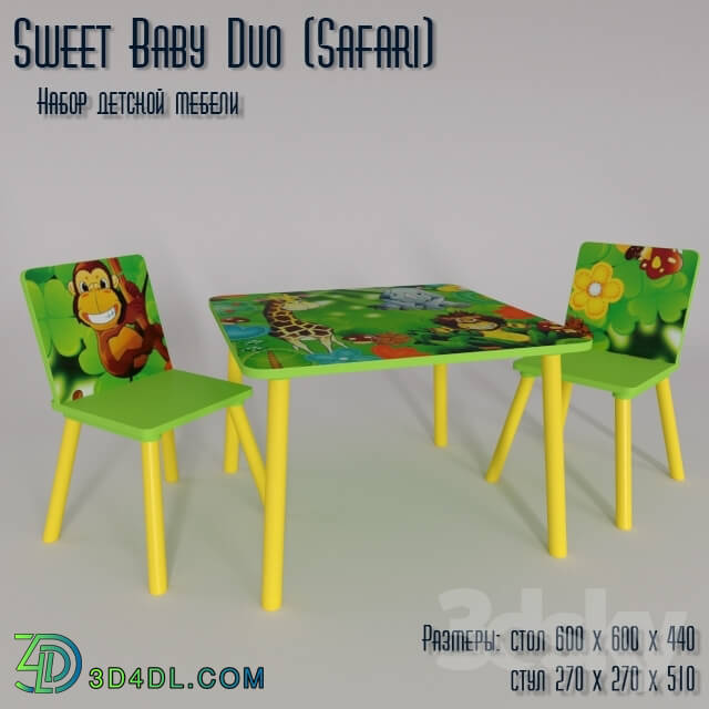 Table _ Chair - A set of children__39_s furniture Sweet Baby Duo _Safari_