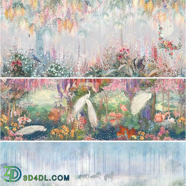 Wall covering - Affresco _ botany _ forest 01