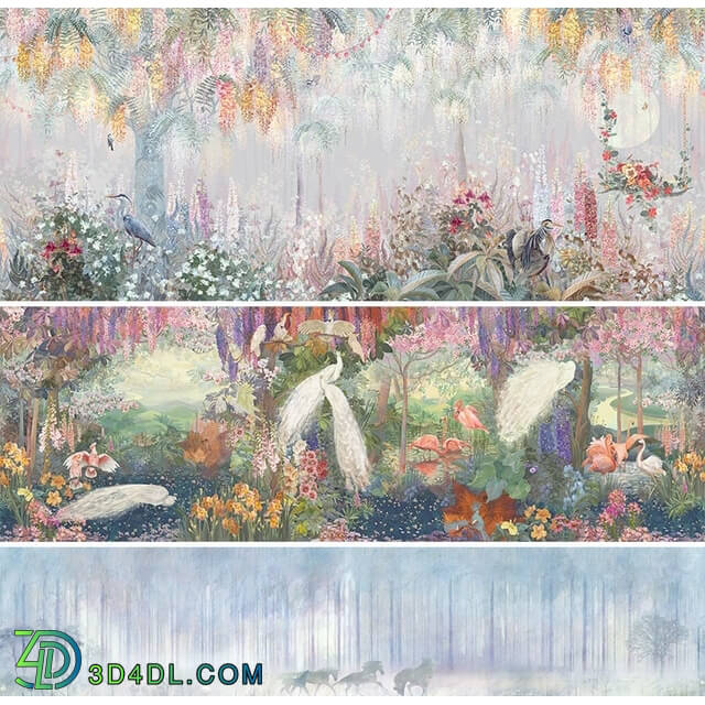 Wall covering - Affresco _ botany _ forest 01