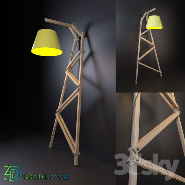 Floor lamp - wooden floor lamp