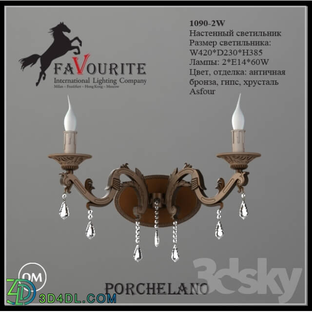 Wall light - Favourite 1090-2W Sconce