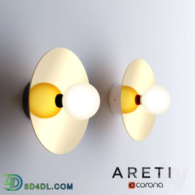 Wall light - ARETI - Disk and Sphere - Wall lamp
