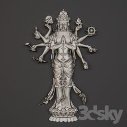 Decorative plaster - Bas Indian goddess 