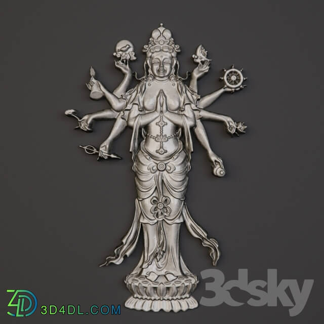 Decorative plaster - Bas Indian goddess