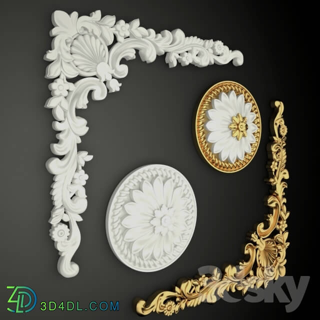 Decorative plaster - Classical moldings_ socket