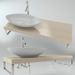 Wash basin - Washbasin on the wooden plate 