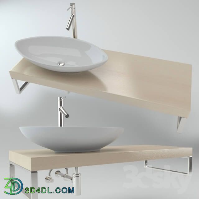 Wash basin - Washbasin on the wooden plate