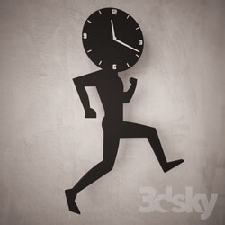 Other decorative objects - Wall clock _quot_running Man_quot_ 