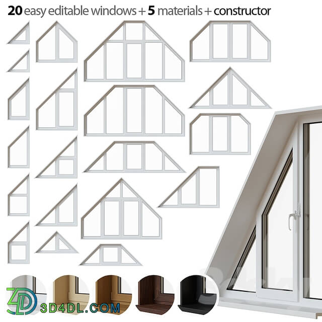 Windows - Set of trapezoidal windows