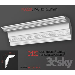 Decorative plaster - Cornices patterned plaster moldings K0220.190Nx155mm 