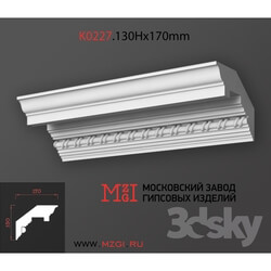 Decorative plaster - Cornices patterned plaster moldings K0227.130Nx170mm 