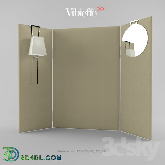 Other decorative objects - Screen furniture with mirror and lamp Vidieffe