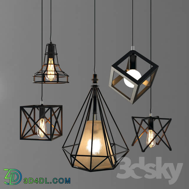 Ceiling light - Nordic retro wrought iron industrial Chandelier part-2