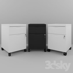 Office furniture - Ikea ERIC Cabinet on wheels with 2 drawers_ black 