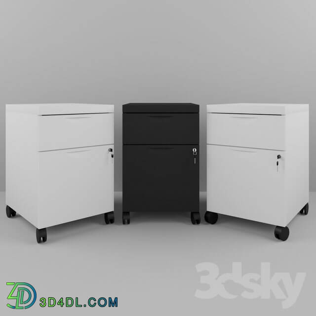 Office furniture - Ikea ERIC Cabinet on wheels with 2 drawers_ black