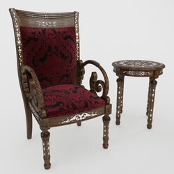 Arm chair - chair and coffee table_ oriental_ oriental 