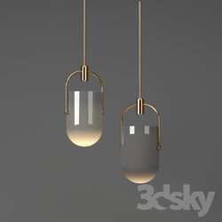 Ceiling light - Light Pendant With Mouth Blown Glass Bell 