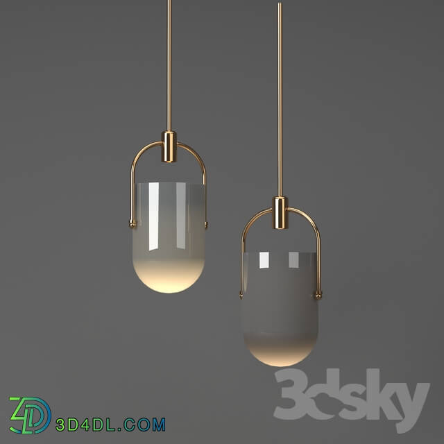 Ceiling light - Light Pendant With Mouth Blown Glass Bell