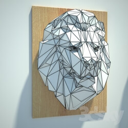 Sculpture - Polygon lion 
