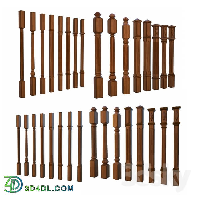 Staircase - 8 posts and balusters 8