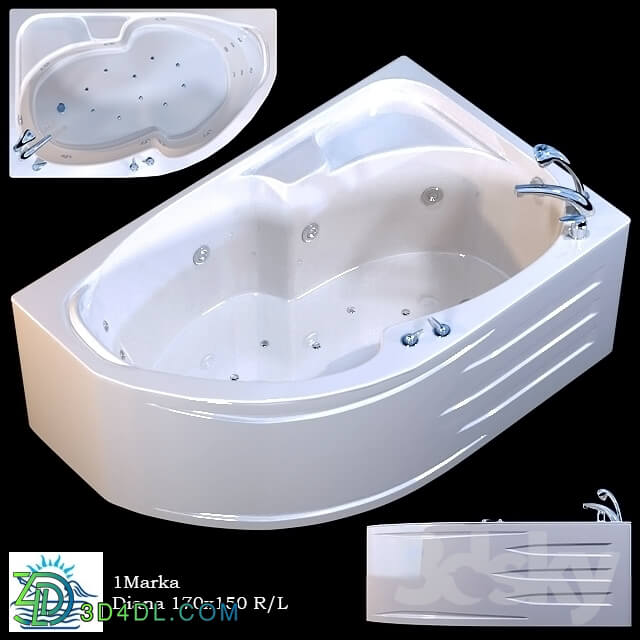 Bathtub - Bathroom asymmetric 1Marka Diana 170x105