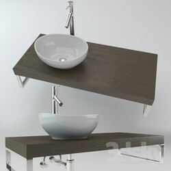 Wash basin - Washbasin on the wooden plate 