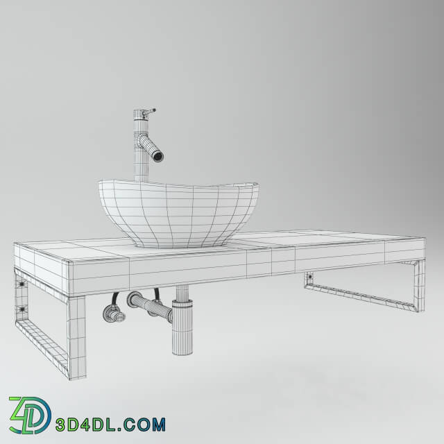 Wash basin - Washbasin on the wooden plate