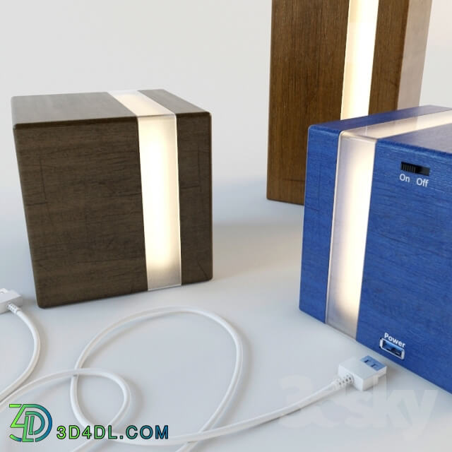 Table lamp - Decorative Wooden Cube Lamp