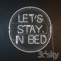 Wall light - Neon inscription - Lets stay in bed 