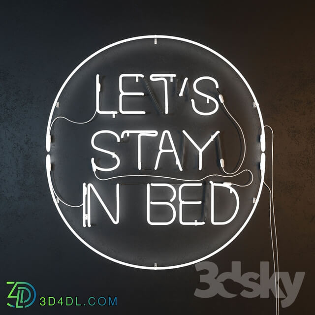 Wall light - Neon inscription - Lets stay in bed