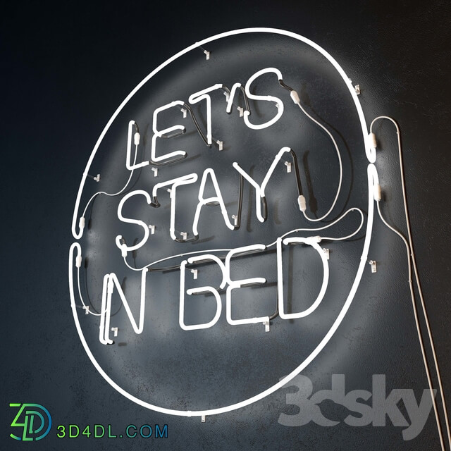 Wall light - Neon inscription - Lets stay in bed