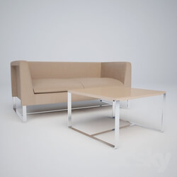 Office furniture - Leather sofa and table 