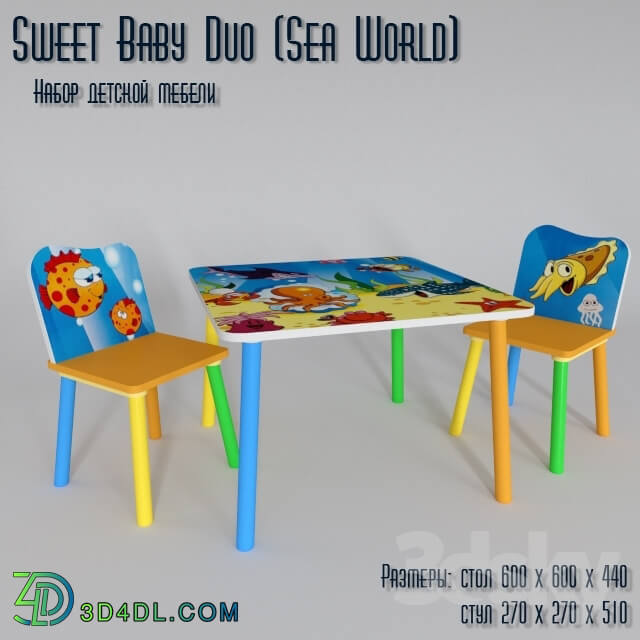 Table _ Chair - A set of children__39_s furniture Sweet Baby Duo _Sea World_