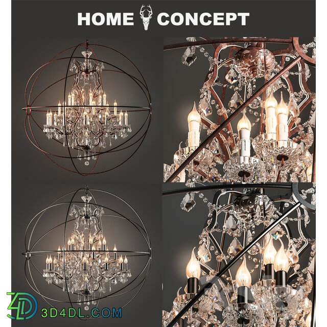 Ceiling light - OM Crystal chandelier with gyroscope large_ Gyro Crystal Chandelier Large