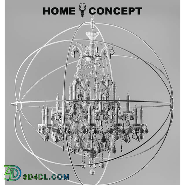 Ceiling light - OM Crystal chandelier with gyroscope large_ Gyro Crystal Chandelier Large