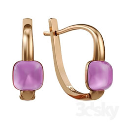 Other decorative objects - Gold earrings with amethysts Dusson collection Lollypop 