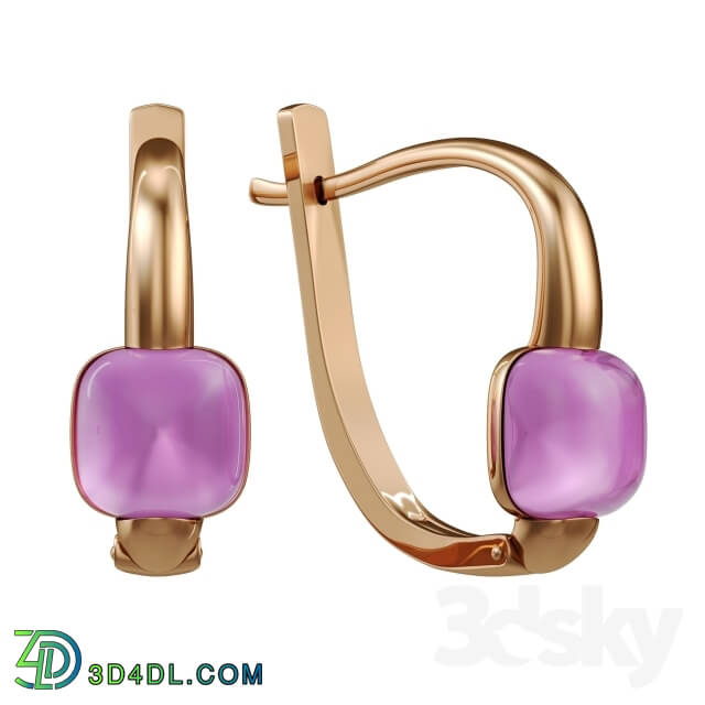 Other decorative objects - Gold earrings with amethysts Dusson collection Lollypop