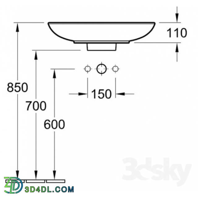 Wash basin - Washbasin Villeroy _amp_ Boch Loop _amp_ Friends 5154 0001