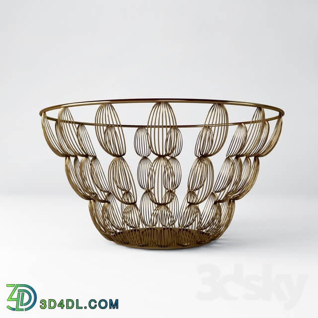 Vase - Metal Scallop Shells Low Bowl and Tall Bowl