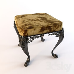 Other soft seating - ottoman with wrought iron legs 