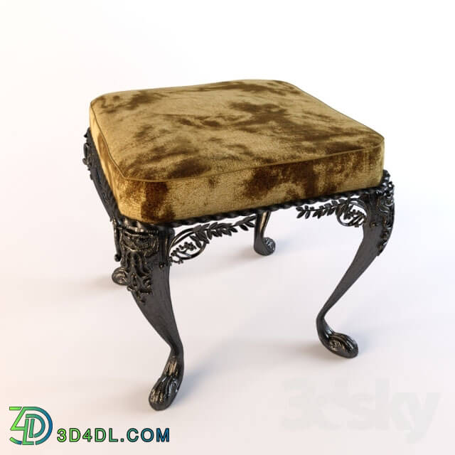 Other soft seating - ottoman with wrought iron legs