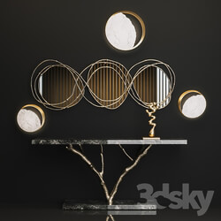 Other - Ginger _ jagger Primitive Console_ Vine Triptych Mirror_ Eclipse Wall Lamp 