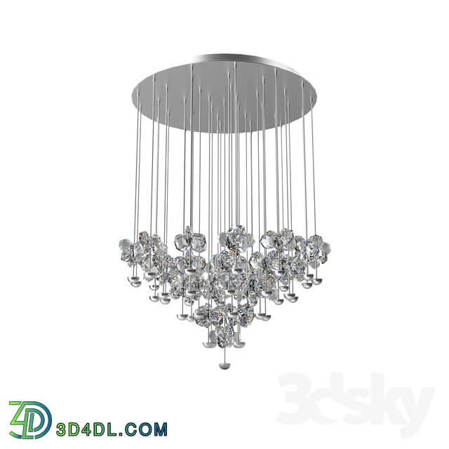 Ceiling light - 93661 LED suspension PIANOPOLI_ 43x2_5W _LED__ Ø780_ H1100_ chrome _ crystal