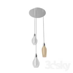 Ceiling light - 95393 LED suspension PONTEVEDRA_ 3х2_5W _G9__ Ø350_ steel_ nickel matt _ glass_ black_ amber 