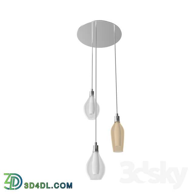 Ceiling light - 95393 LED suspension PONTEVEDRA_ 3х2_5W _G9__ Ø350_ steel_ nickel matt _ glass_ black_ amber