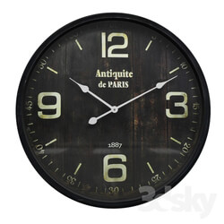 Watches _ Clocks - 23.5 in metal watch. x 2.75 in. Metal Wall Clock in Black 