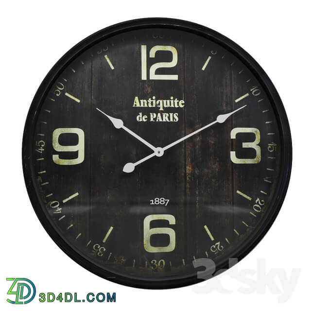 Watches _ Clocks - 23.5 in metal watch. x 2.75 in. Metal Wall Clock in Black